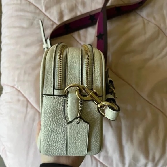 Coach Jes Crossbody Bag Chalk F75818 Pink Strap With Stars - Picture 5 of 9